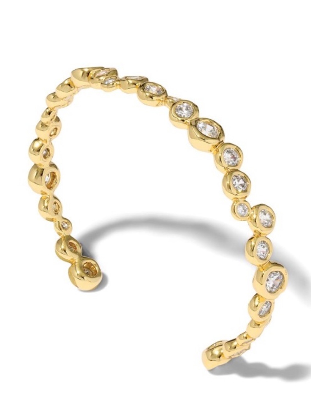 NEW Alexis Bittar Asterales Gold Skinny Cuff Bracelet Clear CZ SB11